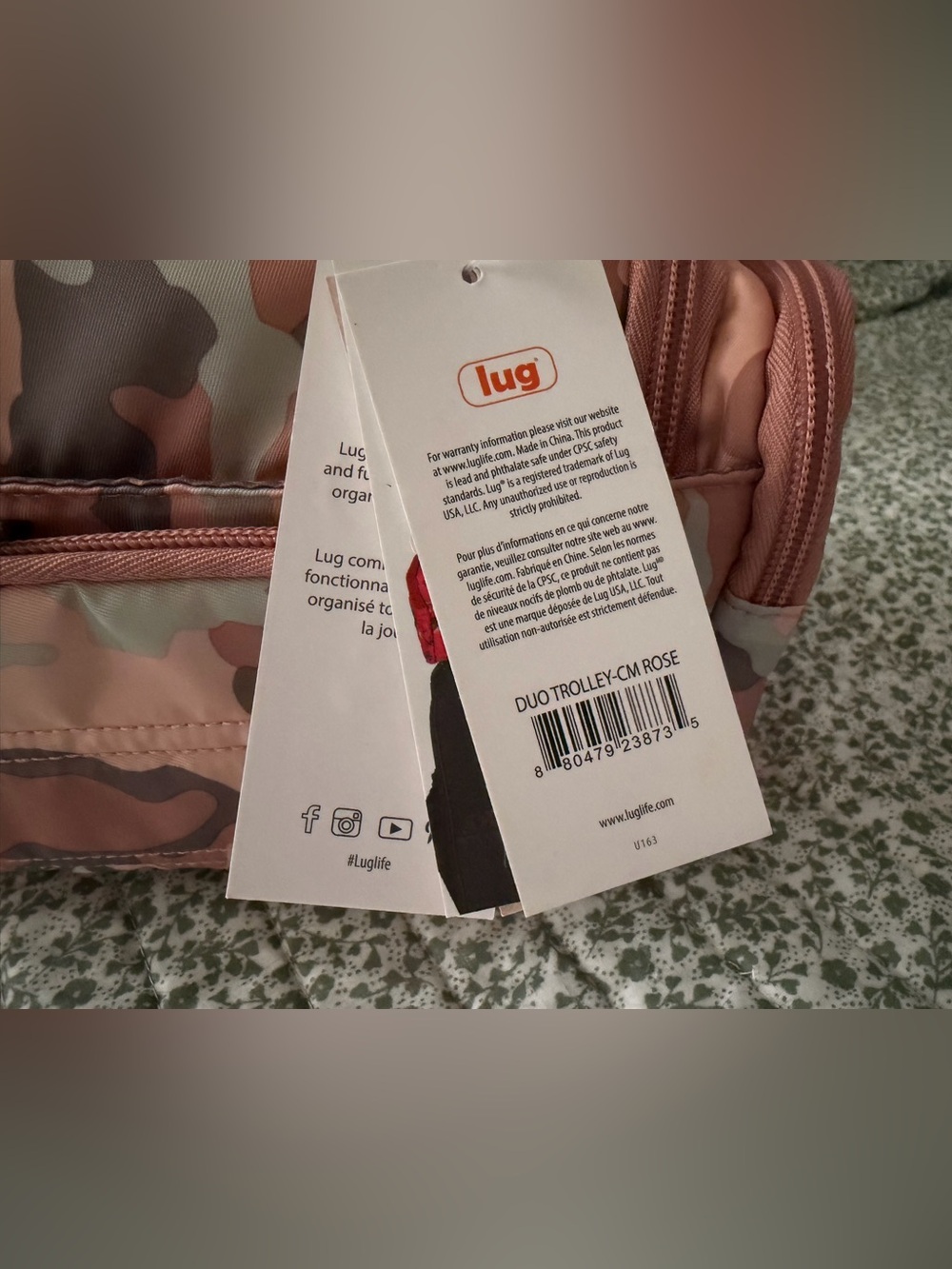 Lug Duo Trolly Bag in Camo Rose pattern - NWT - Picture 3 of 10